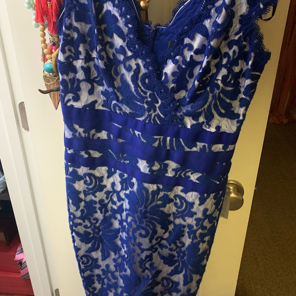 Blue lace dress